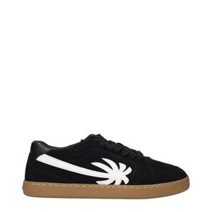 Palm Angels Black Leather Low Top Men's Sneakers